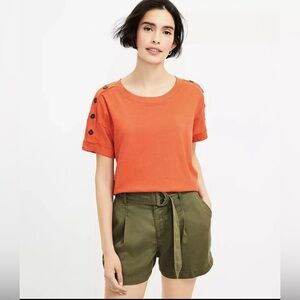 LOFT Burtnt Orange Short Sleeve Tee